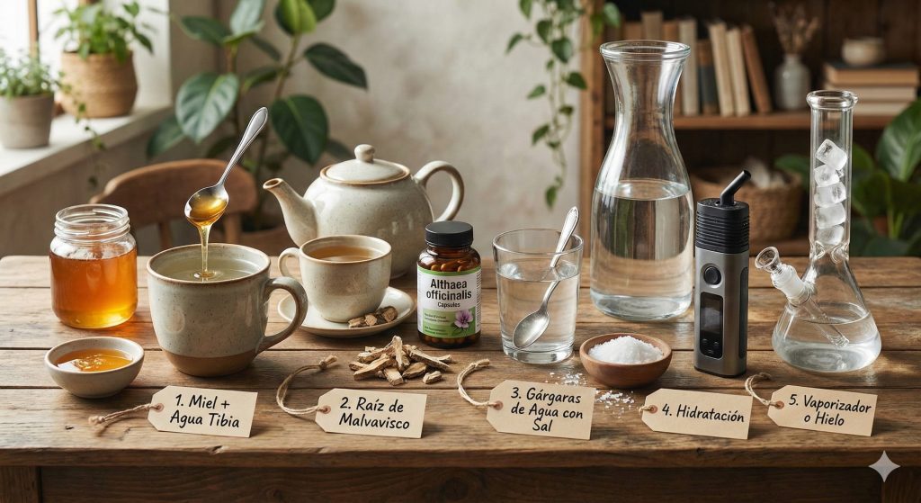 Remedios dolor garganta fumar