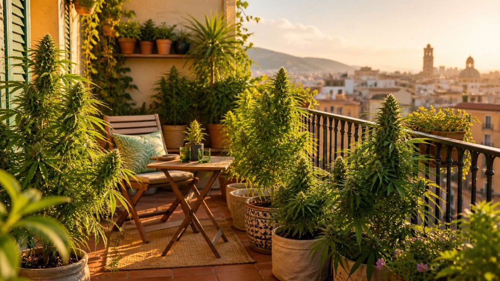 cultivo cannabis terraza balcón