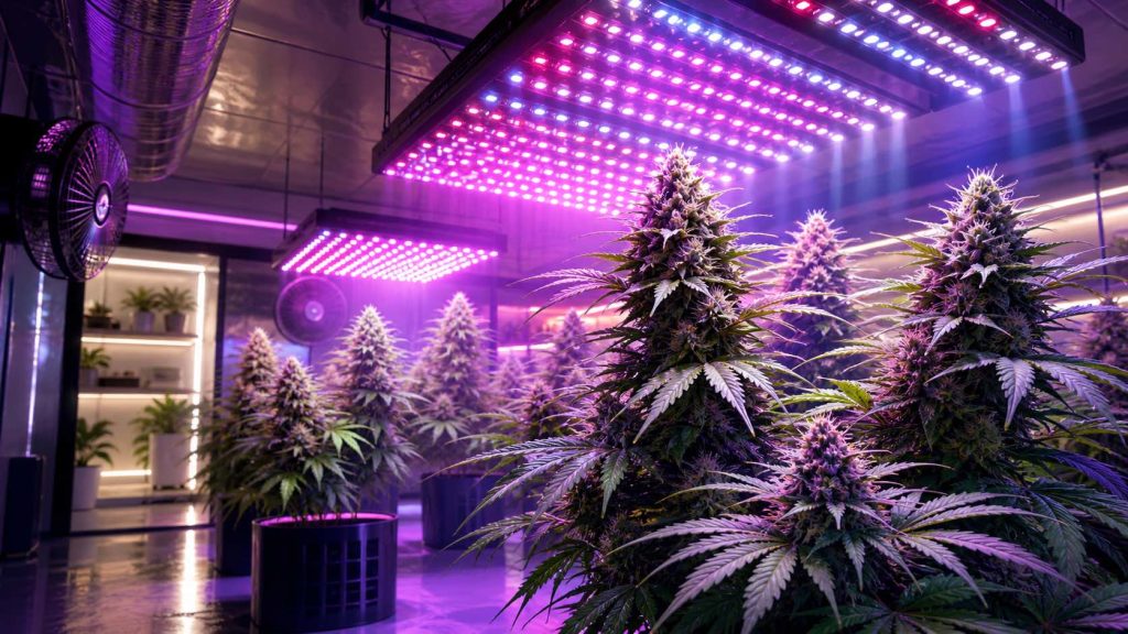 iluminación LED cannabis interior